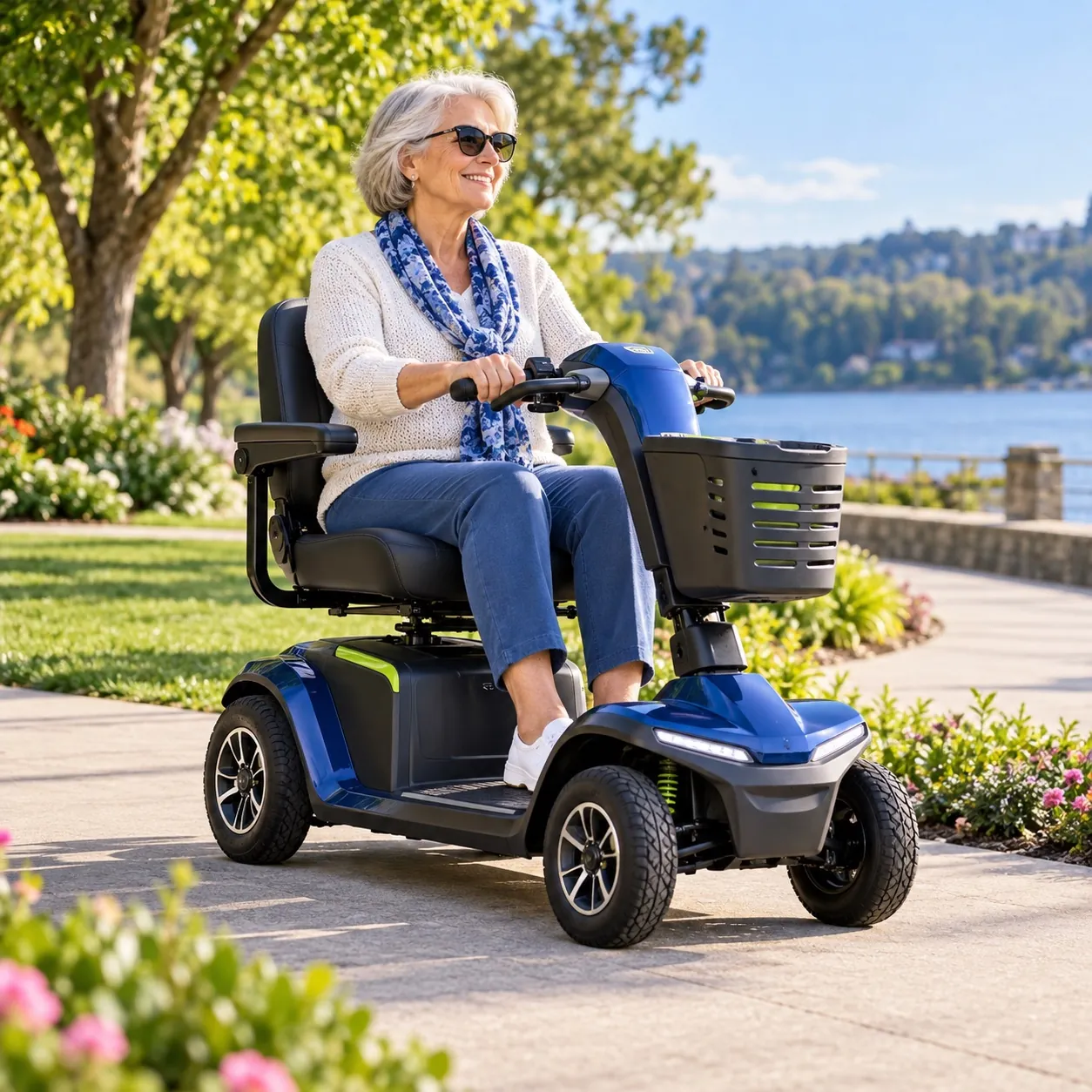 Scooter de movilidad personal con asiento ilustrativo